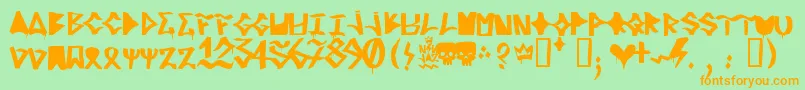 RifrediRudeBoy Font – Orange Fonts on Green Background