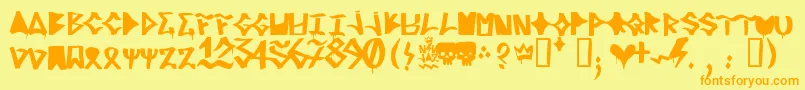 RifrediRudeBoy Font – Orange Fonts on Yellow Background