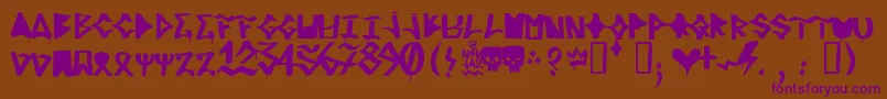 RifrediRudeBoy Font – Purple Fonts on Brown Background