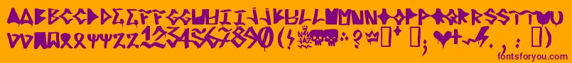 RifrediRudeBoy Font – Purple Fonts on Orange Background