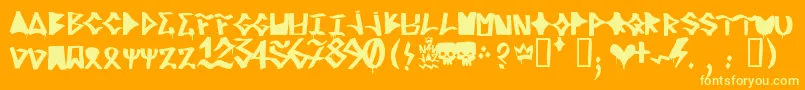 RifrediRudeBoy Font – Yellow Fonts on Orange Background
