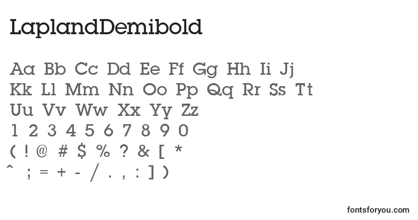 Шрифт LaplandDemibold – алфавит, цифры, специальные символы