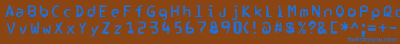 Corrupter-Schriftart – Blaue Schriften auf braunem Hintergrund