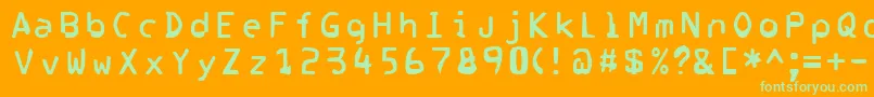 Corrupter Font – Green Fonts on Orange Background