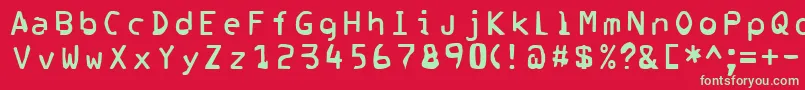 Corrupter Font – Green Fonts on Red Background