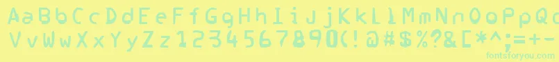 Fonte Corrupter – fontes verdes em um fundo amarelo