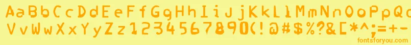 Corrupter Font – Orange Fonts on Yellow Background