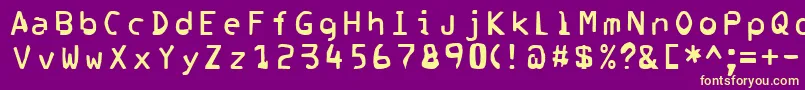 Corrupter Font – Yellow Fonts on Purple Background