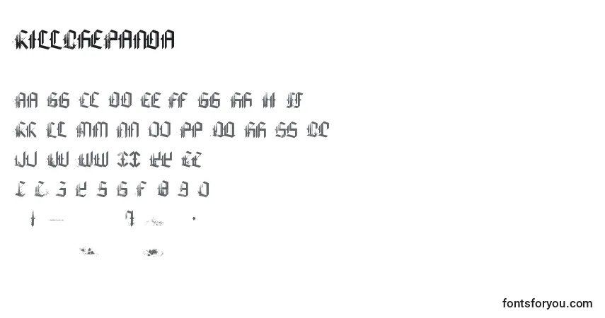 Schriftart KillThePanda – Alphabet, Zahlen, spezielle Symbole