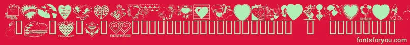 LmValentines1 Font – Green Fonts on Red Background