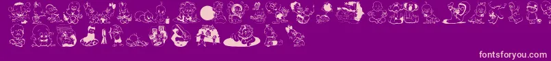 Childrenbats Font – Pink Fonts on Purple Background