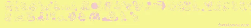 Childrenbats Font – Pink Fonts on Yellow Background