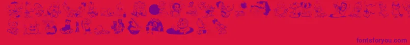 Childrenbats Font – Purple Fonts on Red Background