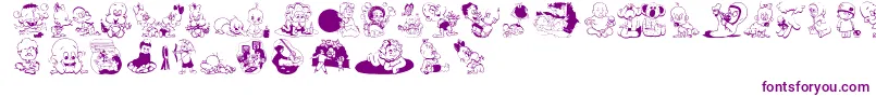 Childrenbats Font – Purple Fonts on White Background