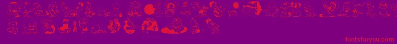 Шрифт Childrenbats – красные шрифты на фиолетовом фоне
