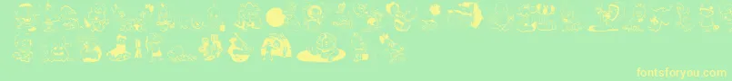 Childrenbats Font – Yellow Fonts on Green Background