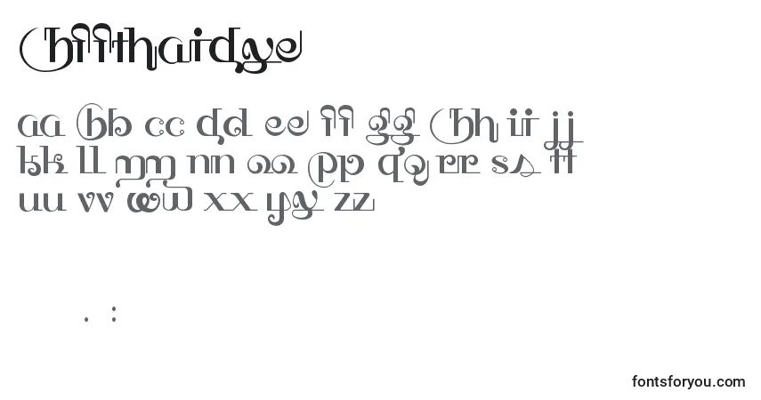 Czcionka HffThaiDye – alfabet, cyfry, specjalne znaki