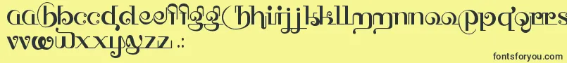 HffThaiDye Font – Black Fonts on Yellow Background