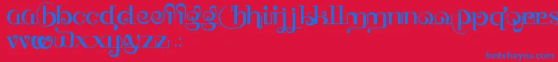 フォントHffThaiDye – 赤い背景に青い文字