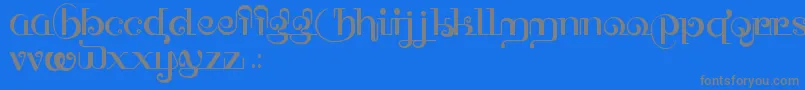 HffThaiDye Font – Gray Fonts on Blue Background