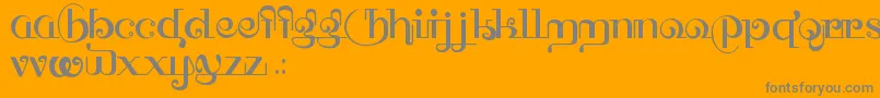 フォントHffThaiDye – オレンジの背景に灰色の文字