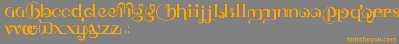 HffThaiDye-Schriftart – Orangefarbene Schriften auf grauem Hintergrund