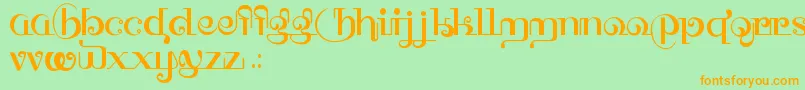 HffThaiDye Font – Orange Fonts on Green Background