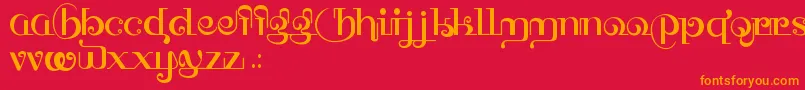 HffThaiDye Font – Orange Fonts on Red Background