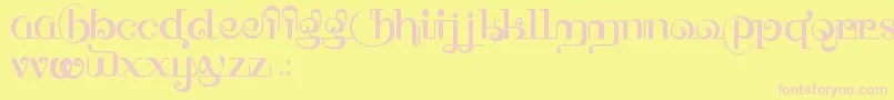 HffThaiDye-fontti – vaaleanpunaiset fontit keltaisella taustalla