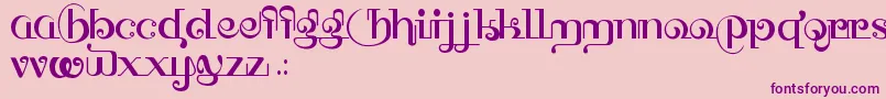 Fonte HffThaiDye – fontes roxas em um fundo rosa