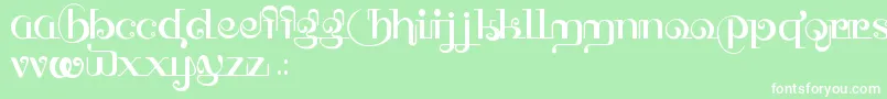 HffThaiDye-Schriftart – Weiße Schriften auf grünem Hintergrund