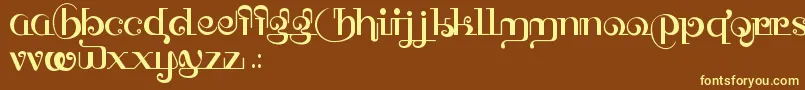 HffThaiDye Font – Yellow Fonts on Brown Background