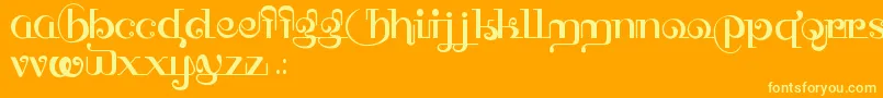 HffThaiDye Font – Yellow Fonts on Orange Background