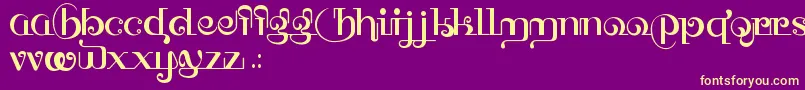 フォントHffThaiDye – 紫の背景に黄色のフォント