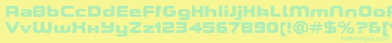 Fonte ASpaceBlackDemo – fontes verdes em um fundo amarelo
