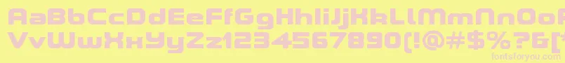 ASpaceBlackDemo-fontti – vaaleanpunaiset fontit keltaisella taustalla