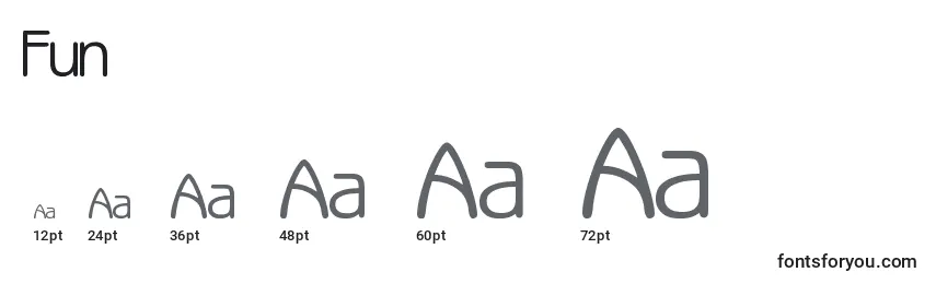 Größen der Schriftart Fun