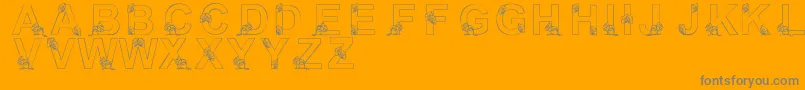 Шрифт LmsNutsAboutSquirrels – серые шрифты на оранжевом фоне