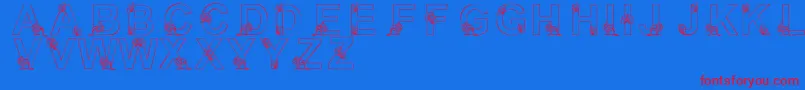 LmsNutsAboutSquirrels Font – Red Fonts on Blue Background