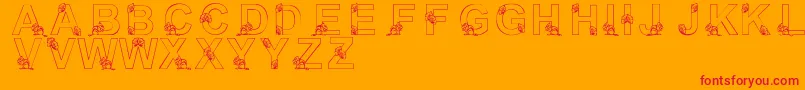 LmsNutsAboutSquirrels Font – Red Fonts on Orange Background