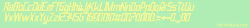 Police JolanaItalic – polices jaunes sur fond vert