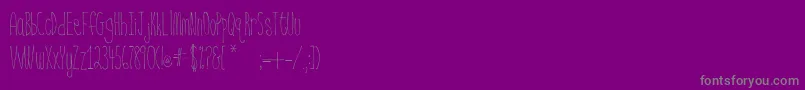 BsdNantucket-fontti – harmaat kirjasimet violetilla taustalla