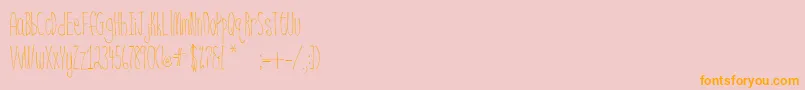Fonte BsdNantucket – fontes laranjas em um fundo rosa