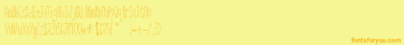 BsdNantucket-Schriftart – Orangefarbene Schriften auf gelbem Hintergrund