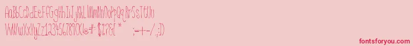 Fonte BsdNantucket – fontes vermelhas em um fundo rosa