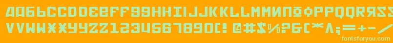 SovietXExpanded Font – Green Fonts on Orange Background