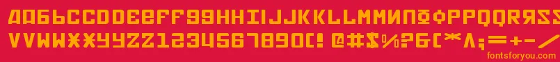 フォントSovietXExpanded – 赤い背景にオレンジの文字