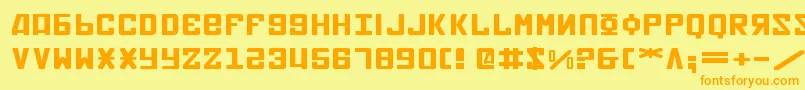 SovietXExpanded Font – Orange Fonts on Yellow Background