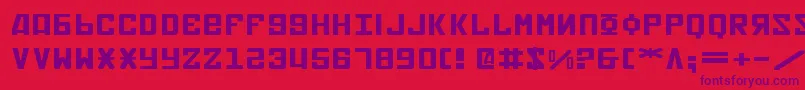 SovietXExpanded Font – Purple Fonts on Red Background