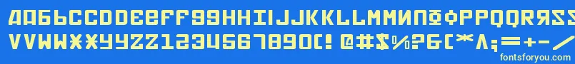 SovietXExpanded Font – Yellow Fonts on Blue Background